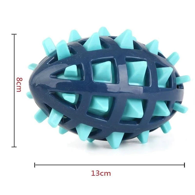 Dog rubber rugby, soft spines, teeth grinding, bite resistance, squeezing, vocalization accompanying large and medium-sized dogs