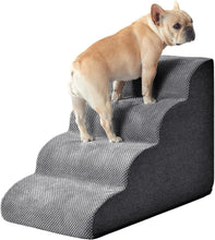Load image into Gallery viewer, Curved Dog Stairs Ramp for High Beds , Dog Steps for Small Dogs and Cats, Pet Stairs for High Bed Climbing, Non-Slip Balanced

