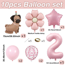 Load image into Gallery viewer, 1 set of dog pet themed birthday balloon decoration set, daisy, husky, spotted dog, sausage, dog, bago, aluminum foil balloon
