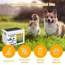 Load image into Gallery viewer, Wood Pet Memorial Urn DogCremation Urn with Photo Frame Key and Lock Personalized Pet Keepsake Memory Box for Dog or Cat Ashes
