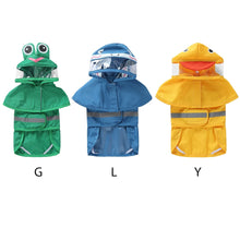 Load image into Gallery viewer, Pet Raincoat Cartoon Pattern Reflective Hoodie Dog Outdoor Waterproof Jacket Coat Harness Puppy Sports Walking Onesie Clothes
