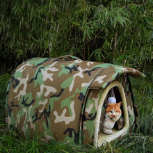 Load image into Gallery viewer, Outdoor Stray Cat and Dog House, Weatherproof and Cold-Resistant Winter Warmth Pet Cave (Camouflage, 18.9 x 16.5 x 14.1 inches)
