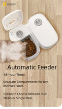 Load image into Gallery viewer, Pet Automatic Feeder Timed Quantification Separate Bowls for Dry Wet Feeding Easy to Clean Short-distance Travel Home Use
