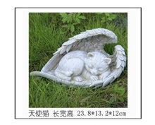 Load image into Gallery viewer, Pet Dog Cat Tombstone Personalized Memorial Stone Resin Statue Creative Angel Dog Cat Ornament Pet Tombstone Memorial Stone
