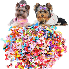 Load image into Gallery viewer, Dog Bow 200PCS Hair Accessories Cute Puppy Bow Handmade Removable Bow With Rubber Band For Dogs and Cat Wholesale Pet Supplies
