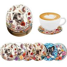 Load image into Gallery viewer, A set of 6-piece cute wooden round coasters with a little dog pattern is suitable for Thanksgiving and Mother&#39;s Day decoration

