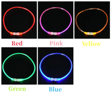 Load image into Gallery viewer, Luminous Dog Collar Light Charge Cat Necklace, Led Fashion Flashing DIY Glowing Safety Collar for Dogs Nighttime Pet Accessorie
