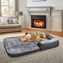Load image into Gallery viewer, 180cm Long Human-Size Giant Dog Bed Foldable Calming Pet Dog Bed Plush Cover Orthopedic
