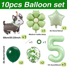 Load image into Gallery viewer, 1 set of dog pet themed birthday balloon decoration set, daisy, husky, spotted dog, sausage, dog, bago, aluminum foil balloon
