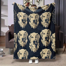 Load image into Gallery viewer, 1pc Golden Retriever Print Flannel Throw Blanket - Soft Warm Cozy Texture, Retro Dog Design on White Background

