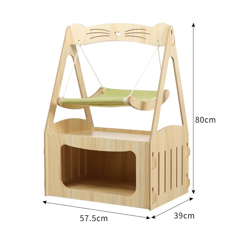 Multifunctional Luxury Cat Villa Double-story Pet House Four-season Universal Cat Nest Cat Hammock Pet Toys Pet Supplies