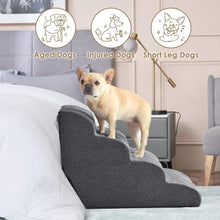 Load image into Gallery viewer, Curved Dog Stairs Ramp for High Beds , Dog Steps for Small Dogs and Cats, Pet Stairs for High Bed Climbing, Non-Slip Balanced
