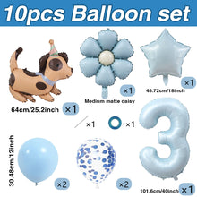Load image into Gallery viewer, 1 set of dog pet themed birthday balloon decoration set, daisy, husky, spotted dog, sausage, dog, bago, aluminum foil balloon
