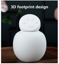 Load image into Gallery viewer, Pet Footprint Memorial Urn, Ceramic Sealed Storage Tank, Simple Ashes, White, Pink, Dog, Cat Memorial Ashes Storage
