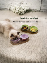 Load image into Gallery viewer, Durable Elevated Dual Bowl Feeder Raised Pet Feeding Station With Non-Slip Stand Easy Feeding For Cats &amp; Small Dogs Water Bowl
