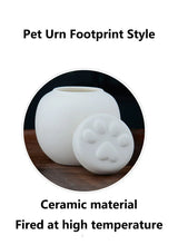 Load image into Gallery viewer, Pet Footprint Memorial Urn, Ceramic Sealed Storage Tank, Simple Ashes, White, Pink, Dog, Cat Memorial Ashes Storage
