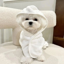 Load image into Gallery viewer, Dog Hooded Bath Towel Quick Drying Super Absorbent Pajamas Pet Cat Bath Robe Cute Dog Clothes Cloak For Puppy Small Dogs Cats

