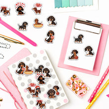 Load image into Gallery viewer, 500PCS Cute Sausage Dog Style Reward Stickers 10 pieces 2.5cm/1.0-inch Dog Learning Reward Set Party Gift Stamps
