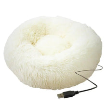 Load image into Gallery viewer, Round Dog Bed Soft Plush Pet Beds USB Heating Donut Round Beds for Dog Cat Comfortable House Pet Supplies Accessories
