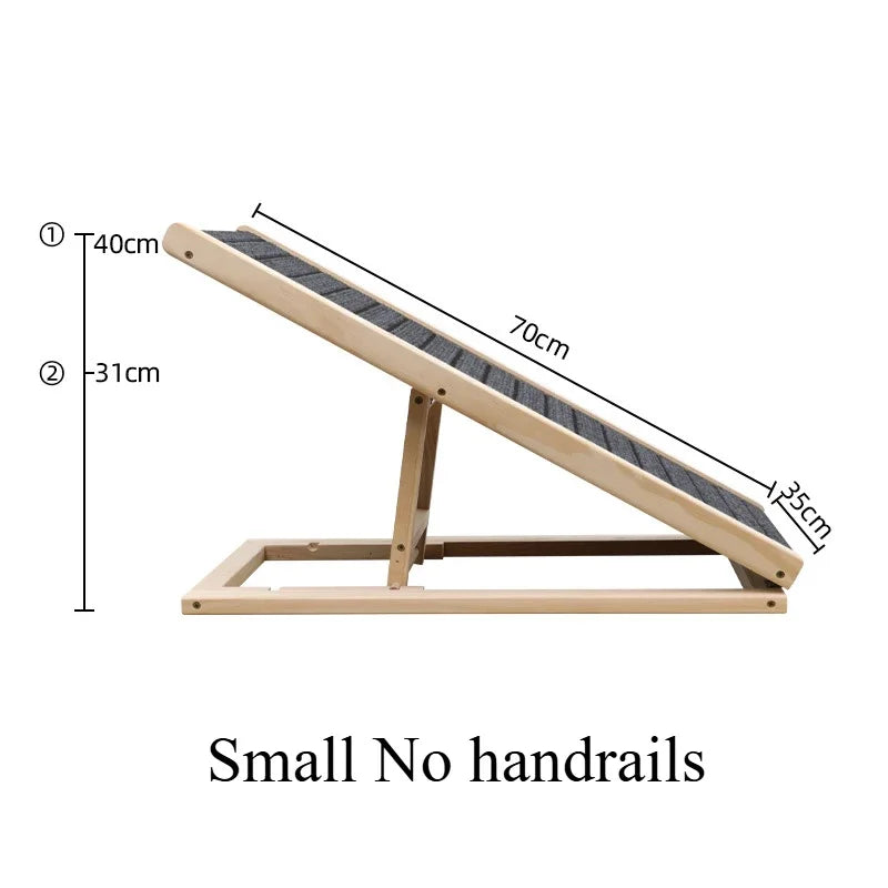Foldable Small Dog Ramps Solid Wood Pine Stairs High Bed Dog Ramps Car Door Outdoor Pets Straight Ladder Climbing Pet Supplies
