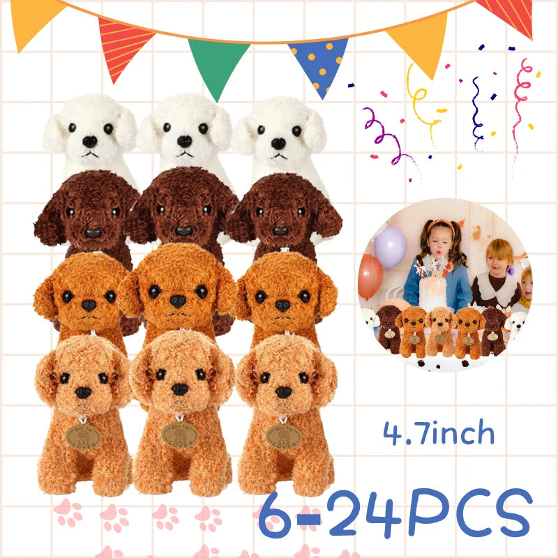 6-24Pcs Teddy Dog Bulk Adopt a Puppy Party Favors Stuffed Animals Keychain for Kids Toys Graduation Baby Shower Birthday Gifts