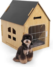 Load image into Gallery viewer, Dog House Indoor for Small Dogs or Cats, Cozy Wooden Design, Small Indoor Bed House, with Air Vents and Elevated Floor Warm Dog
