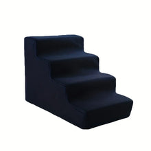 Load image into Gallery viewer, 4-Step Pet Stairs for Small &amp; Medium Dogs - Non-Slip Foam Ramp with Removable Cover, Ergonomic Pet Ladder for High Beds
