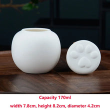 Load image into Gallery viewer, Pet Footprint Memorial Urn, Ceramic Sealed Storage Tank, Simple Ashes, White, Pink, Dog, Cat Memorial Ashes Storage
