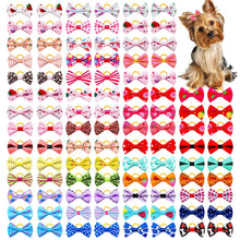 Load image into Gallery viewer, Dog Bow 200PCS Hair Accessories Cute Puppy Bow Handmade Removable Bow With Rubber Band For Dogs and Cat Wholesale Pet Supplies
