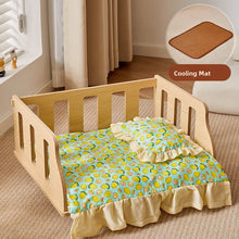 Load image into Gallery viewer, Wooden Dog Bed Four Seasons Universal Teddy Small Dog Summer Special Bed Suspended Off-the-und Pet Wood Bed
