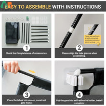 Load image into Gallery viewer, ATUBAN Dog Gate 39.3&quot;x31.5&quot; No Drill/Self-Adhesive,Adjustable,for Stairways,Doorways,Bedroom,Kitchen Pet Mesh Gate for Hallways
