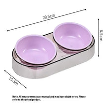 Load image into Gallery viewer, Durable Elevated Dual Bowl Feeder Raised Pet Feeding Station With Non-Slip Stand Easy Feeding For Cats &amp; Small Dogs Water Bowl
