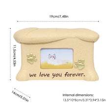 Load image into Gallery viewer, Resin Pet Urns Dogs Cats Cremation Urn Peaceful Memorial with Photo Frame Cremation Urns for Animal Ashes Funeral Pet Ashes Box

