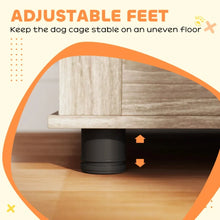 Load image into Gallery viewer, PawHut 39 Dog Crate Furniture with 2 Doors Adjustable Nonslip Foot Mats for Large Dogs Walnut Brown
