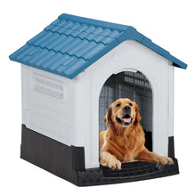 Load image into Gallery viewer, Large Plastic Dog House, Indoor Outdoor Doghouse Pet House with Air Vents and Elevated Floor
