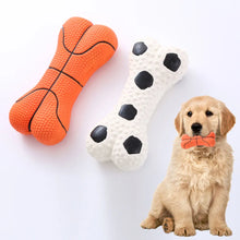 Load image into Gallery viewer, Dog Toy Set: Squeaky Bone &amp; Basketball, Self-Entertainment Interactive Toys for Dogs to Relieve Boredom
