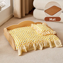 Load image into Gallery viewer, Wooden Dog Bed Four Seasons Universal Teddy Small Dog Summer Special Bed Suspended Off-the-und Pet Wood Bed

