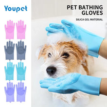 Load image into Gallery viewer, Pet Grooming Bathing Gloves Dog Cat Bathing Shampoo Massaging Cleaning Cleanner Sponge Silicon Hair Removal Glove
