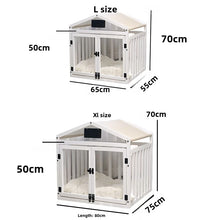 Load image into Gallery viewer, Solid Wood Luxury Dog House Indoor Pet House Removable Washable Dog Fence Double Door Dog Cage Portable Waterproof Pet Bed
