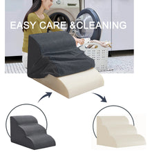 Load image into Gallery viewer, Curved Dog Stairs Ramp for High Beds 19.7&quot; H, 4-Step Dog Steps for Small Dogs and Cats, Pet Stairs for High Bed Climbing, Grey
