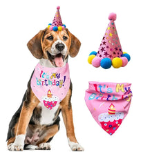 Load image into Gallery viewer, Dog Birthday Party Supplies Birthday Bandana Set with Birthday Hat Scarf Birthday Banner Balloons Party Decorations Supplies
