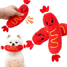 Load image into Gallery viewer, Dog Sound Plush Toy Hot Dog Chewing Toy Pet Grinding Teeth Squeaky Plush Toy Puppy Bite-resistant Interactive Chew Toy ﻿
