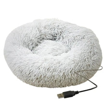 Load image into Gallery viewer, Soft Plush Pet Beds USB Heating Round Dog Bed Donut Round Beds For Small Medium Dogs And Cats Comfortable And Machine Washable
