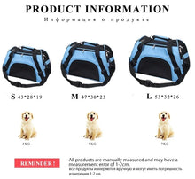 Load image into Gallery viewer, Portable Dog Cat Carrier Bag Pet Puppy Travel Bags Breathable Mesh Small Dog Cat Dogs Outdoor Tent Carrier Outgoing Pets Handbag
