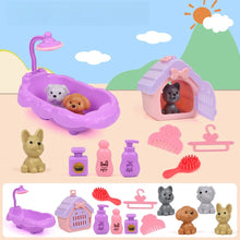 Load image into Gallery viewer, Cute Dog Pet Basket Family Toys Dog Doll Set Dog Cage Toys Scene Playing Toys Christmas Decoration Kids Pretend Play Gifts
