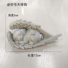 Load image into Gallery viewer, Pet Dog Cat Tombstone Personalized Memorial Stone Resin Statue Creative Angel Dog Cat Ornament Pet Tombstone Memorial Stone
