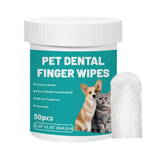 Load image into Gallery viewer, Pet Teeth Cleaning Wipes 50-Pieces Pet Dog Teeth Brushing Wipes For Cleaning Bad Breath Remover Wipes For Outdoors Traveling
