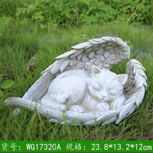 Load image into Gallery viewer, Pet Dog Cat Tombstone Personalized Memorial Stone Resin Statue Creative Angel Dog Cat Ornament Pet Tombstone Memorial Stone
