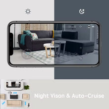 Load image into Gallery viewer, Automatic charging Pet monitoring camera mobile indoor wireless camera two-way communication night vision 1080P SD card storage
