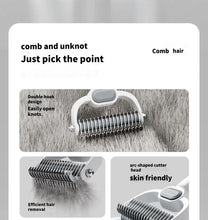 Load image into Gallery viewer, Dog Cat Grooming Brush, Double-Sided Deshedding - Dematting Undercoat Rake and Pin Brush for Long and Short Haired Dogs Cats
